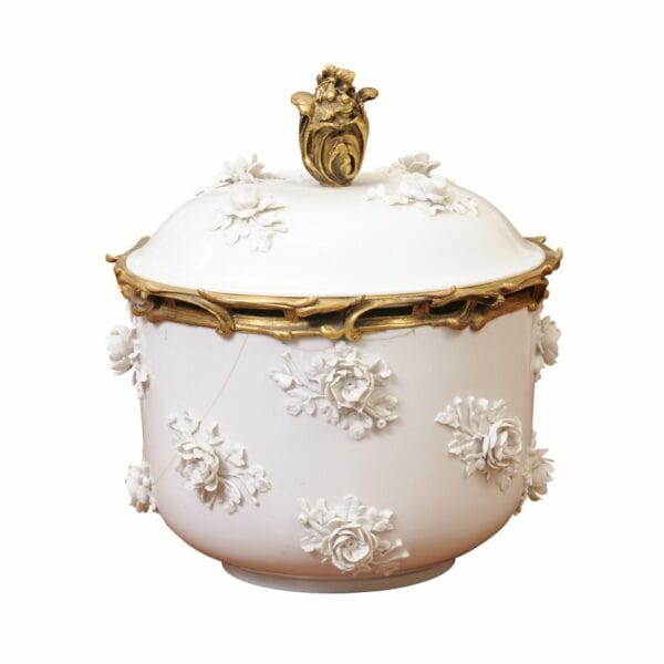 18th Century French St. Cloud Covered Soup Tureen with Applied Leaves & Flower Clusters (Repaired) - Image 2