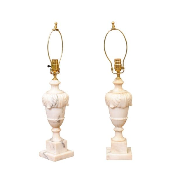 Pair of Alabaster Lamps, 20th Century - Image 2