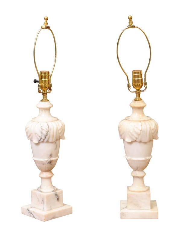 Pair of Alabaster Lamps, 20th Century