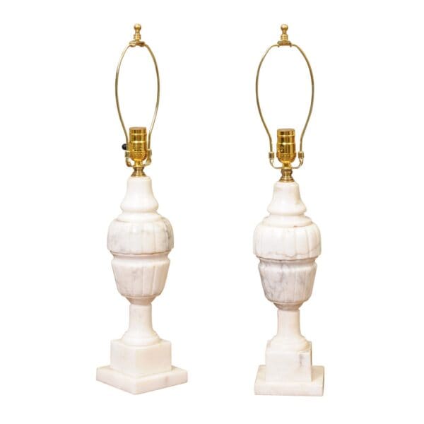 Pair of Alabaster Lamps, 20th Century - Image 2