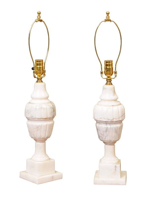 Pair of Alabaster Lamps, 20th Century