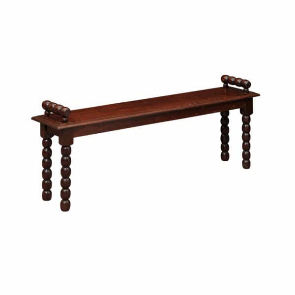 Late 19th Century English Oak Bobbin Turned Hall Bench - Image 2