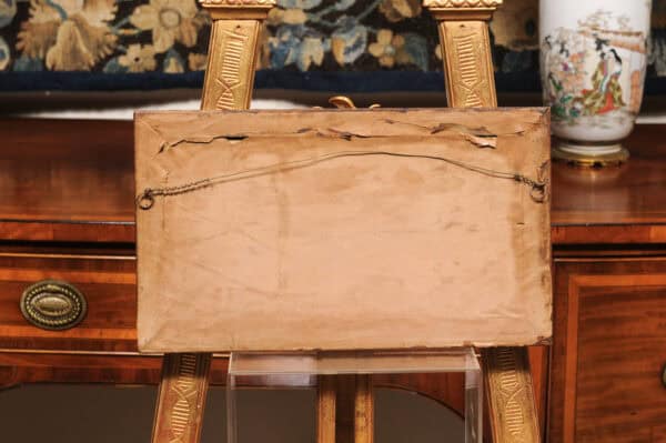 Framed English Horses Pulling a Carriage Painting on Board in Maple Frame, 19th Century - Image 14