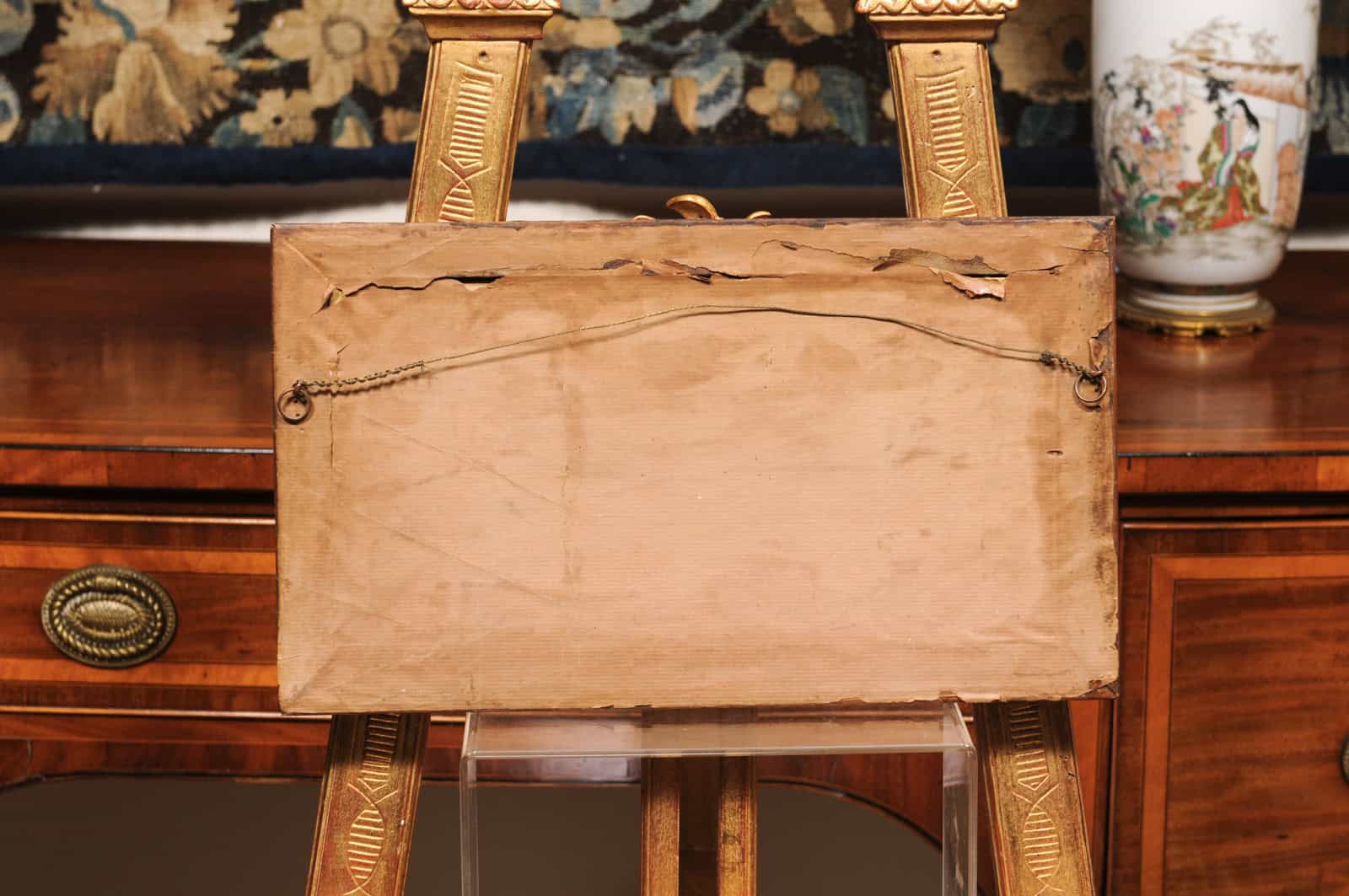 Framed English Horses Pulling a Carriage Painting on Board in Maple Frame, 19th Century - Image 14
