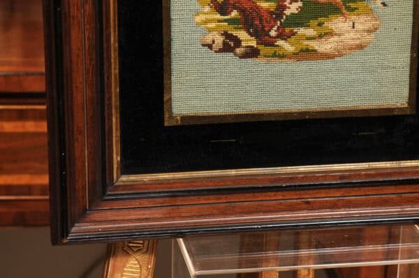 Framed Needle Point of Dog Chasing a Deer - Image 6