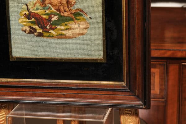 Framed Needle Point of Dog Chasing a Deer - Image 7