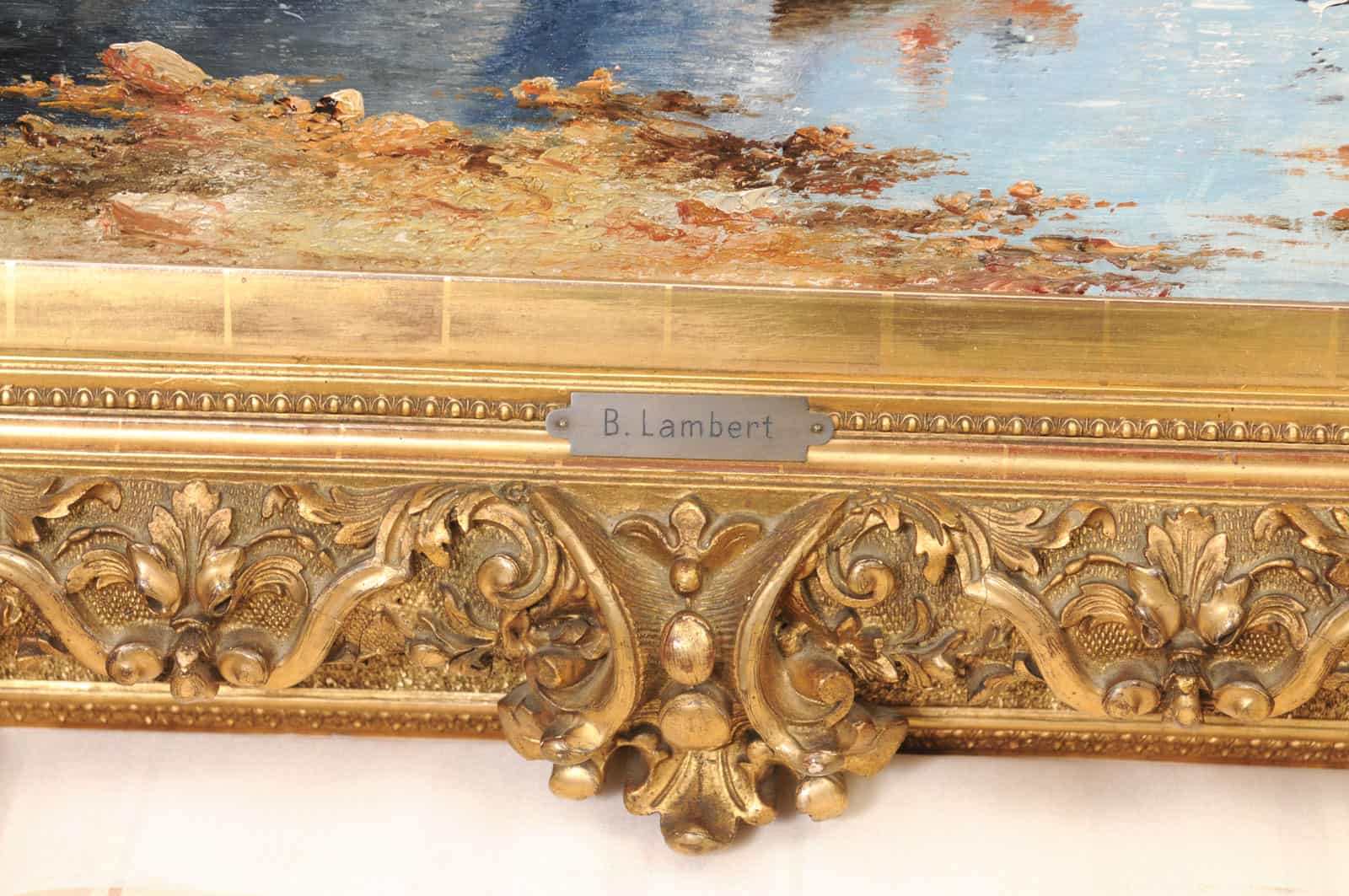 Kaufmann Karl (1843-1905) Vienna Norwegian Fjord Oil on Canvas Landscape Painting in Giltwood Carved Frame - Image 14