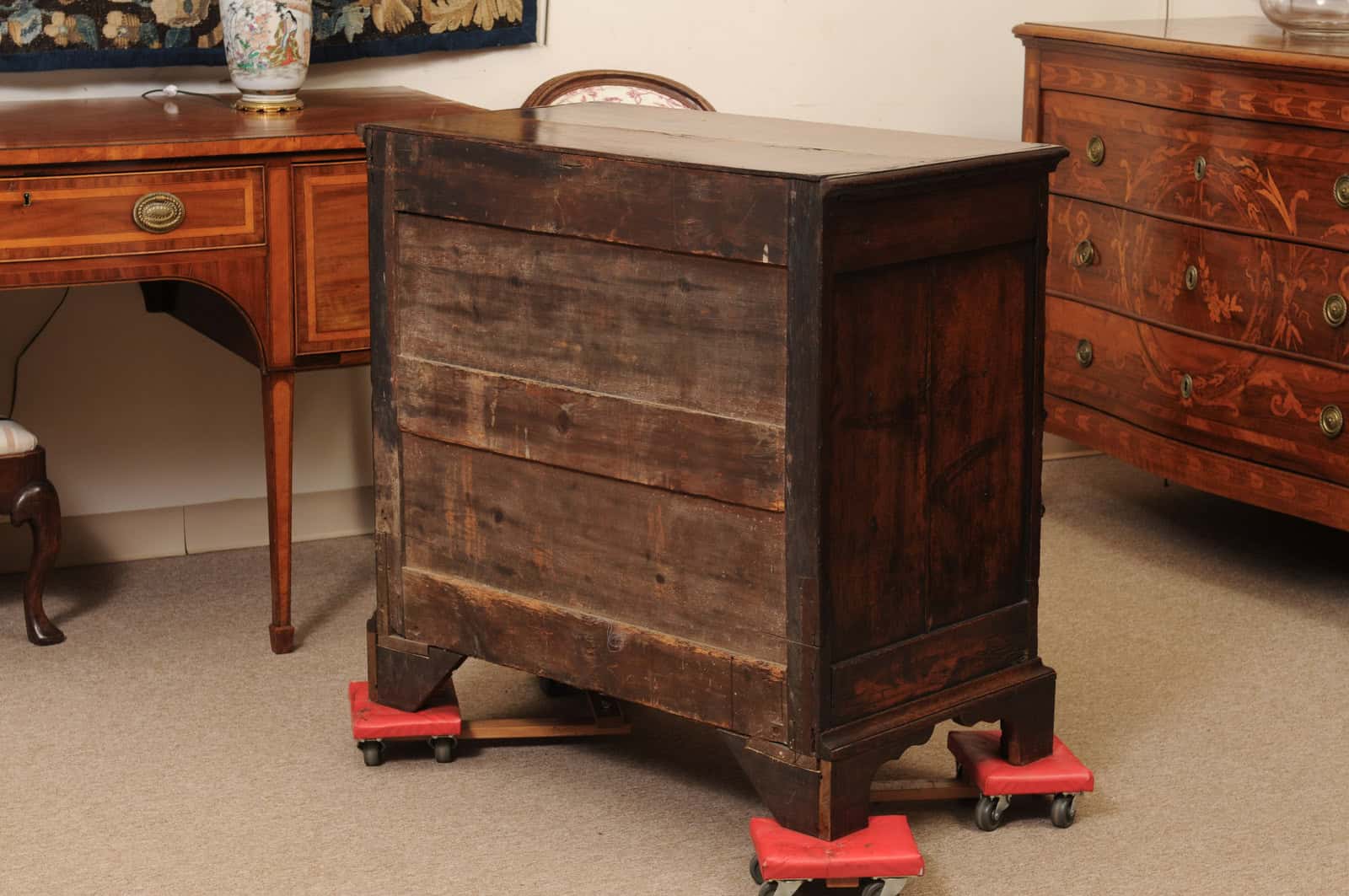18th Century English Jacobean Style Oak and Walnut Chest - Image 8