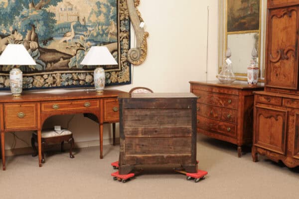 18th Century English Jacobean Style Oak and Walnut Chest - Image 9