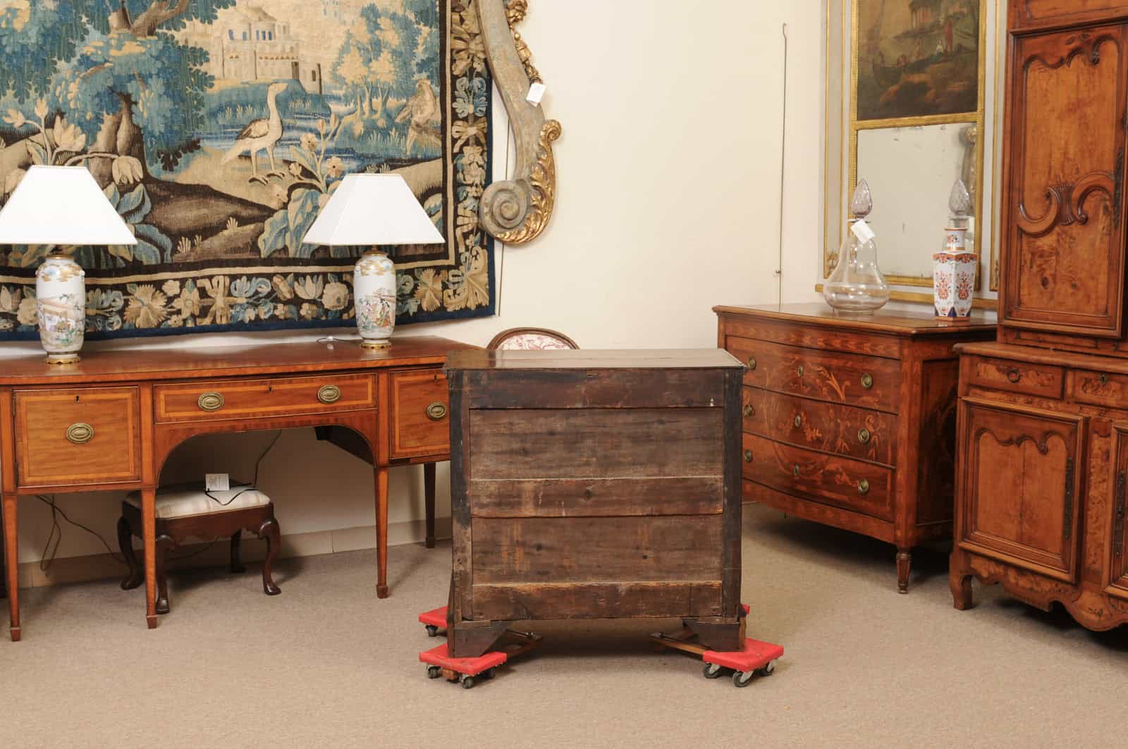 18th Century English Jacobean Style Oak and Walnut Chest - Image 9