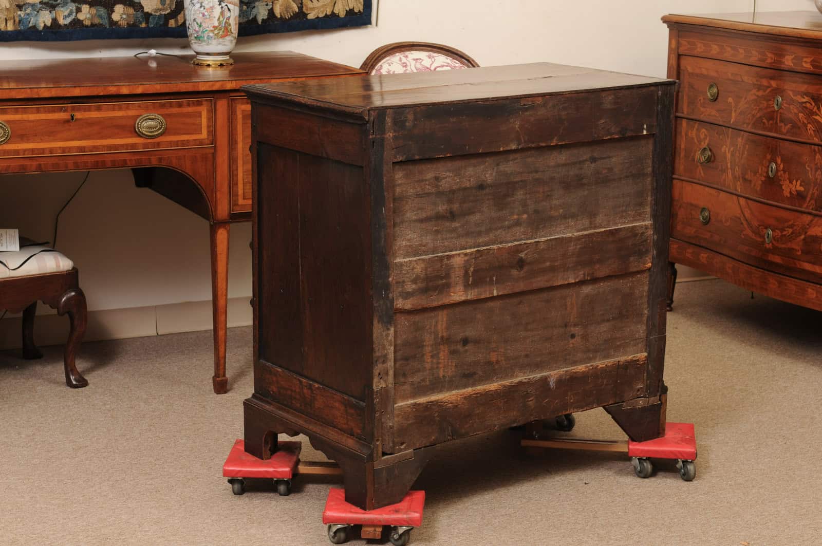18th Century English Jacobean Style Oak and Walnut Chest - Image 10