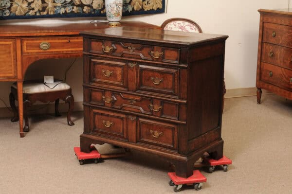 18th Century English Jacobean Style Oak and Walnut Chest - Image 12