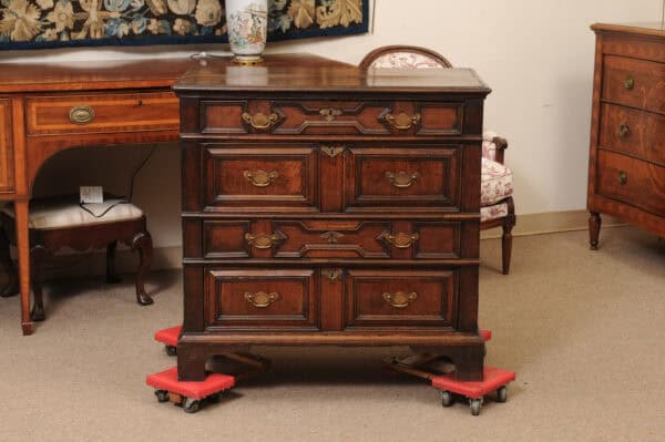 18th Century English Jacobean Style Oak and Walnut Chest - Image 14