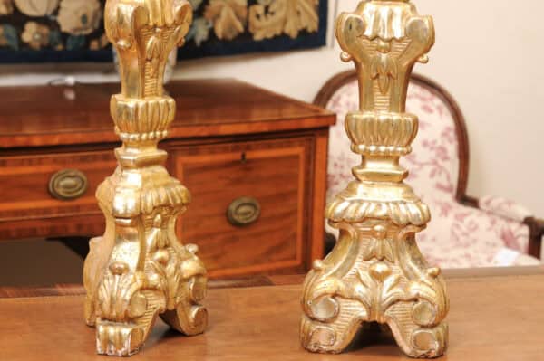 French large Giltwood Alter Sticks, 19th Century - Image 7