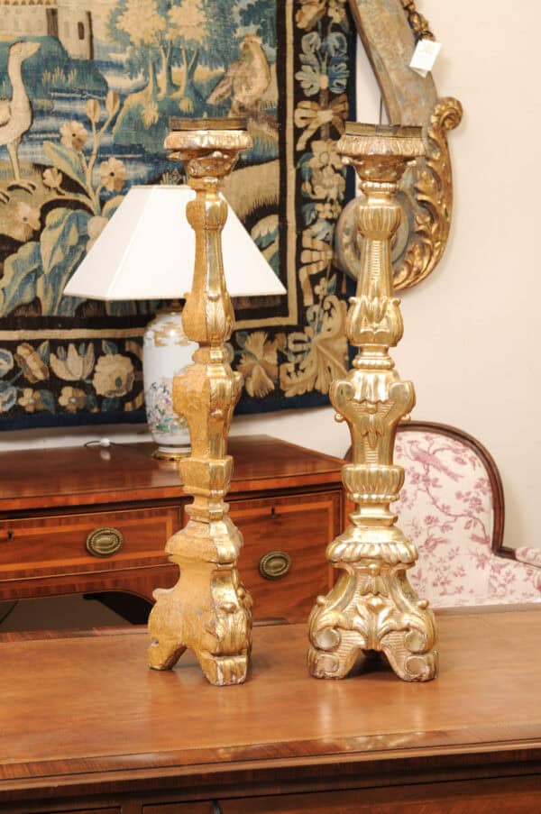 French large Giltwood Alter Sticks, 19th Century - Image 8