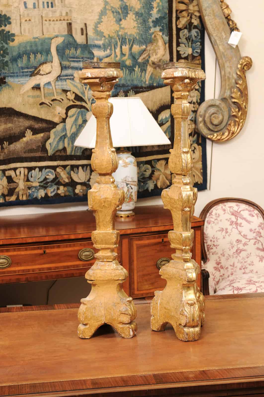 French large Giltwood Alter Sticks, 19th Century - Image 9