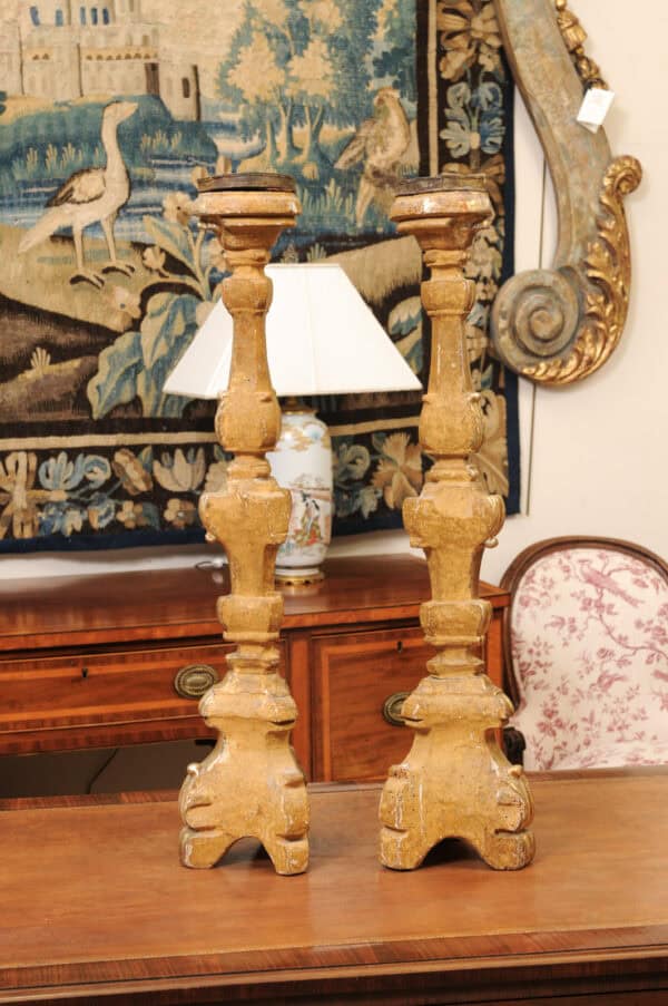 French large Giltwood Alter Sticks, 19th Century - Image 10
