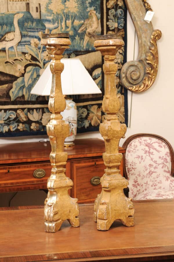 French large Giltwood Alter Sticks, 19th Century - Image 11