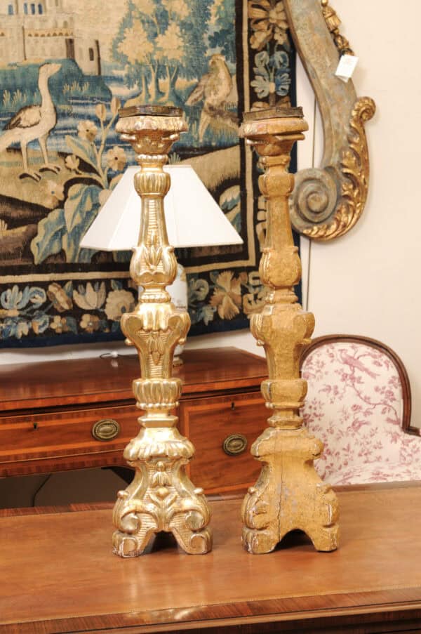 French large Giltwood Alter Sticks, 19th Century - Image 12
