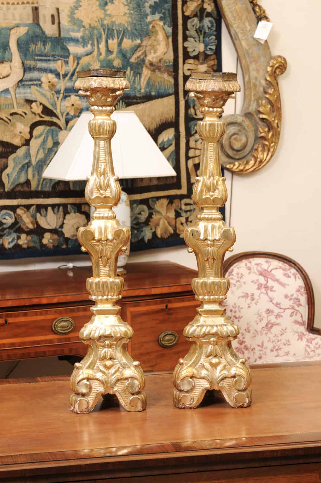 French large Giltwood Alter Sticks, 19th Century - Image 13