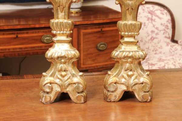 French large Giltwood Alter Sticks, 19th Century - Image 14