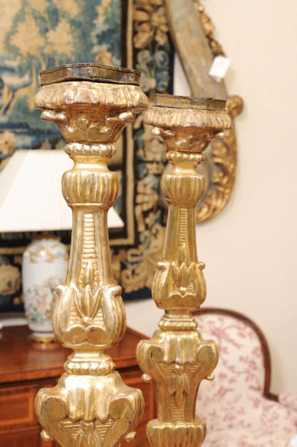 French large Giltwood Alter Sticks, 19th Century - Image 15