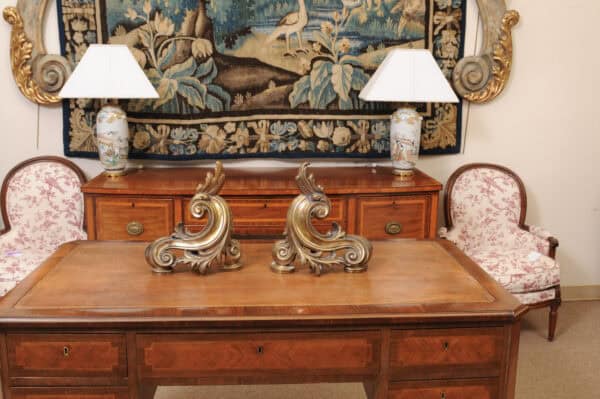 Pair of French Louis XV Style Bronze Chenet ,19th Century - Image 4