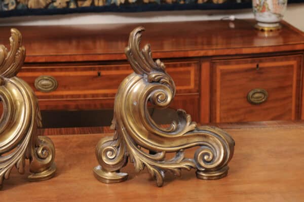 Pair of French Louis XV Style Bronze Chenet ,19th Century - Image 6