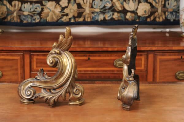 Pair of French Louis XV Style Bronze Chenet ,19th Century - Image 10