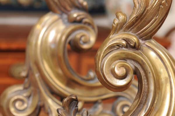Pair of French Louis XV Style Bronze Chenet ,19th Century - Image 11