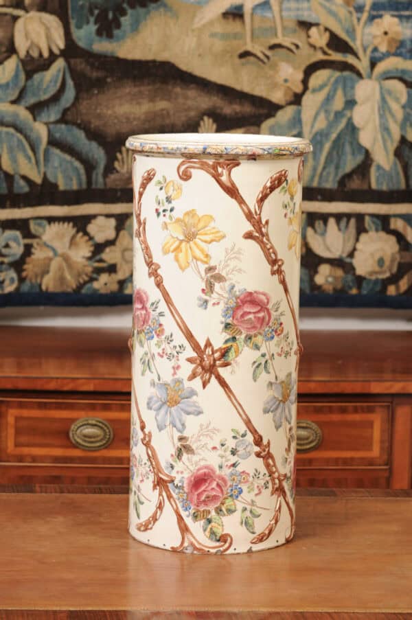 French Ceramic Umbrella Stand Early 20th Century - Image 3