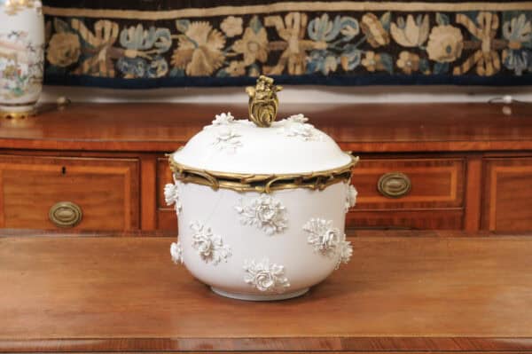 18th Century French St. Cloud Covered Soup Tureen with Applied Leaves & Flower Clusters (Repaired) - Image 3