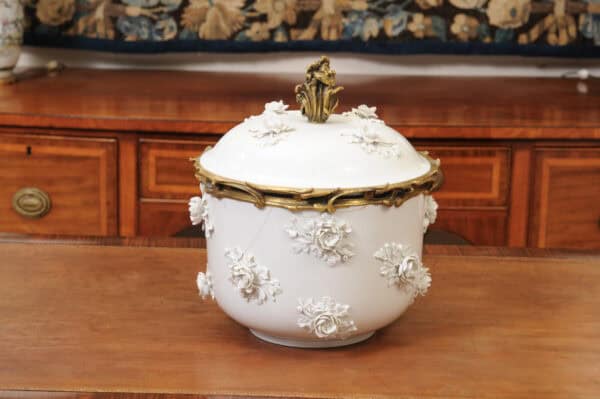18th Century French St. Cloud Covered Soup Tureen with Applied Leaves & Flower Clusters (Repaired) - Image 13