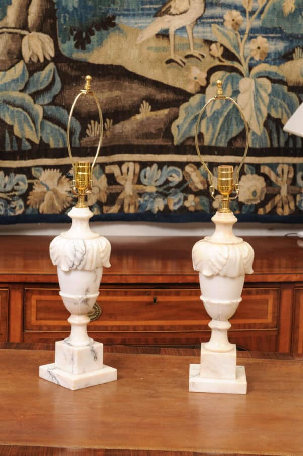 Pair of Alabaster Lamps, 20th Century - Image 3