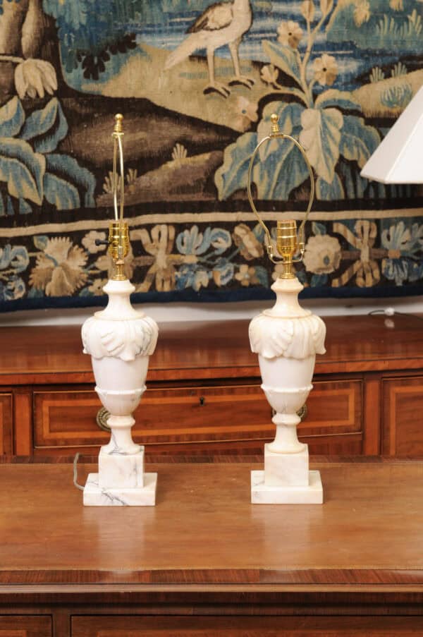 Pair of Alabaster Lamps, 20th Century - Image 7