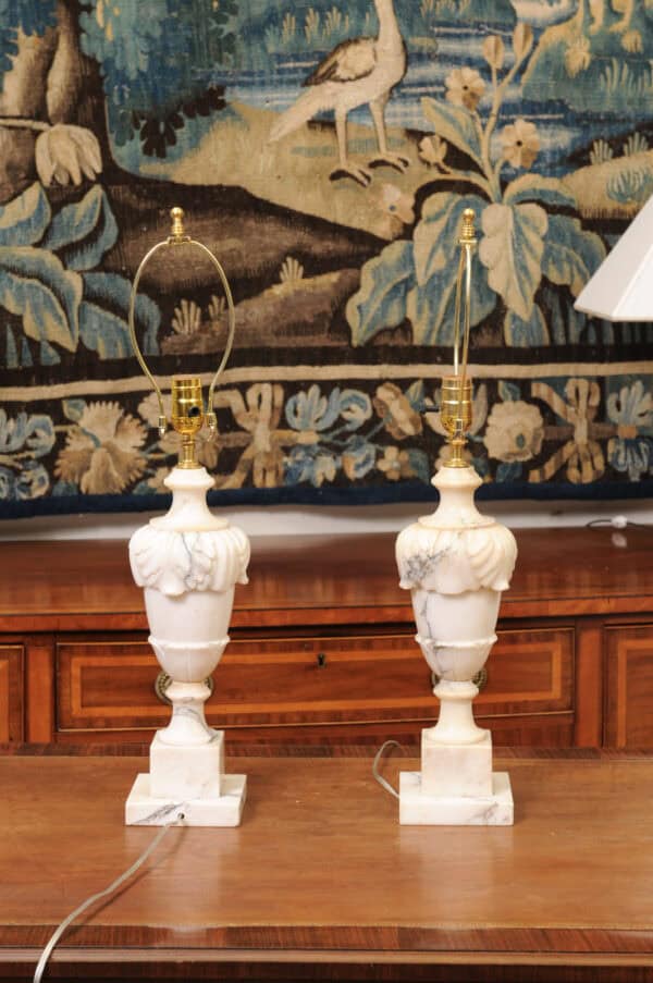Pair of Alabaster Lamps, 20th Century - Image 8
