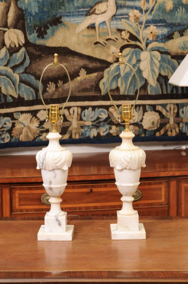 Pair of Alabaster Lamps, 20th Century - Image 11
