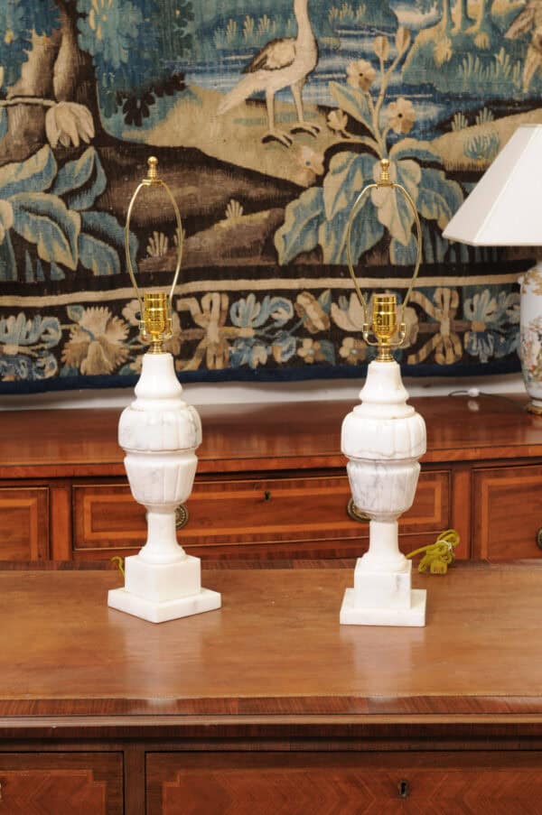 Pair of Alabaster Lamps, 20th Century - Image 3