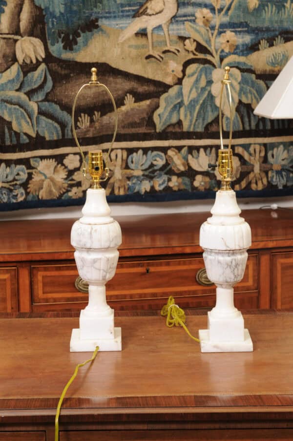 Pair of Alabaster Lamps, 20th Century - Image 8