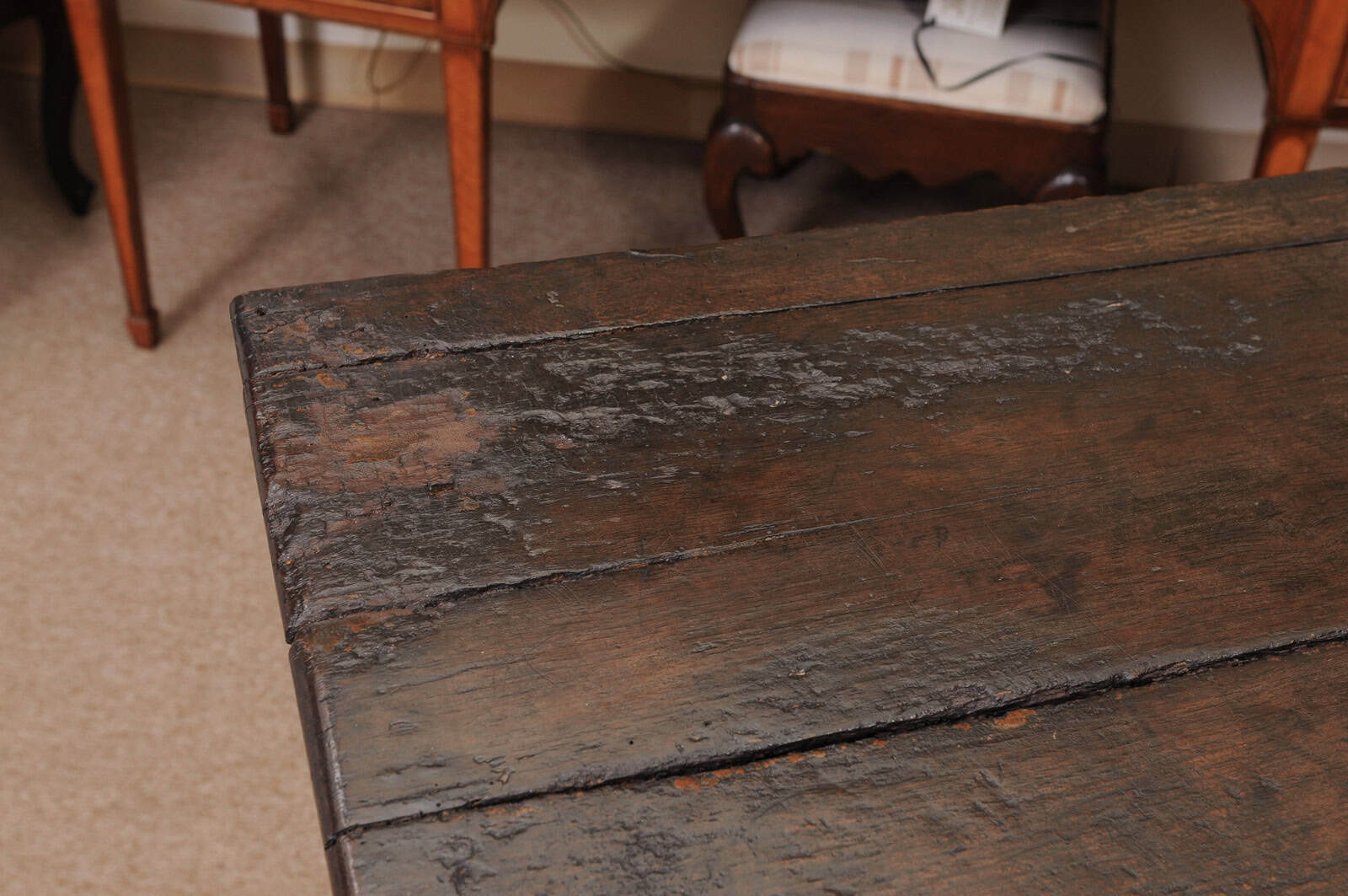 English 18th Century Oak Jacobean Style Dresser Base with Server with 3 Drawers, Shaped Apron and Turned Legs - Image 7