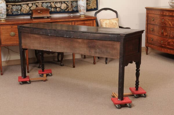 English 18th Century Oak Jacobean Style Dresser Base with Server with 3 Drawers, Shaped Apron and Turned Legs - Image 9