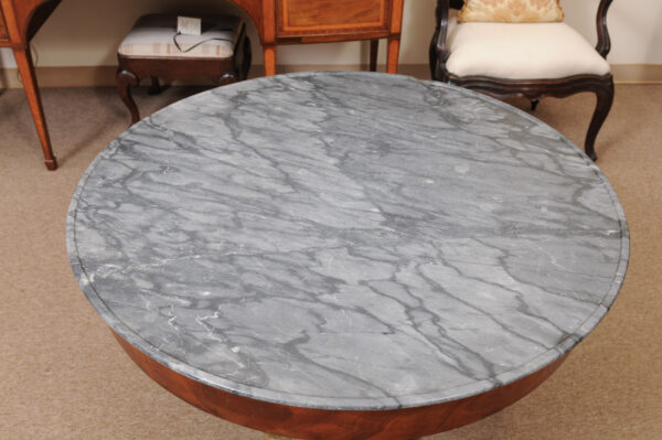 Italian Empire Walnut  Guerdion with Grey Bardiglio Marble Top and Gilt Bronze Mounts - Image 5