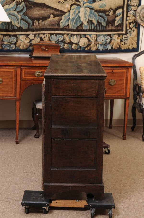 English 18th Century Dresser Base Featuring 3 Drawers with Foliage Brass Pulls and Flanking Cabinets Below - Image 7