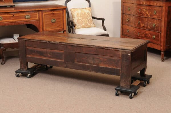 French 19th Century Walnut Bench/ Coffee Table with 3 Drawers - Image 8