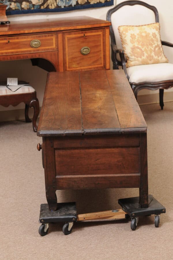 French 19th Century Walnut Bench/ Coffee Table with 3 Drawers - Image 11