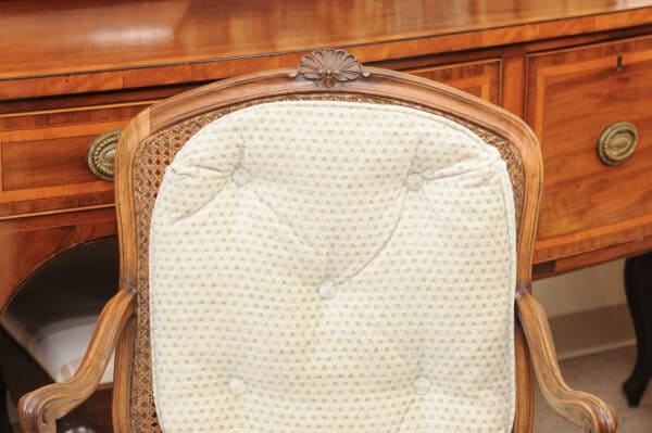 Set of 10 French Walnut Louis XV Dining Chairs with Caning, 19th Century - Image 13