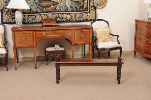 Late 19th Century English Oak Bobbin Turned Hall Bench - Image 8