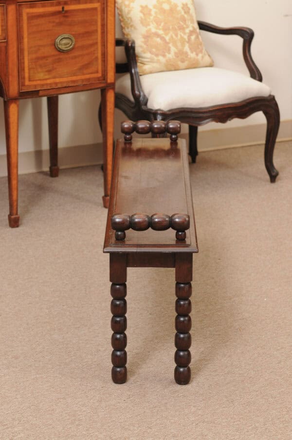 Late 19th Century English Oak Bobbin Turned Hall Bench - Image 10