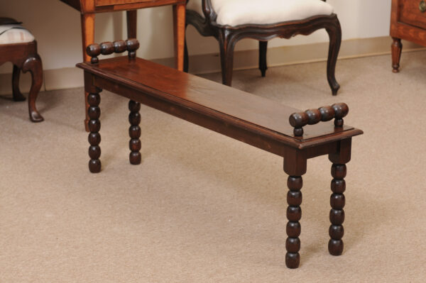 Late 19th Century English Oak Bobbin Turned Hall Bench - Image 11