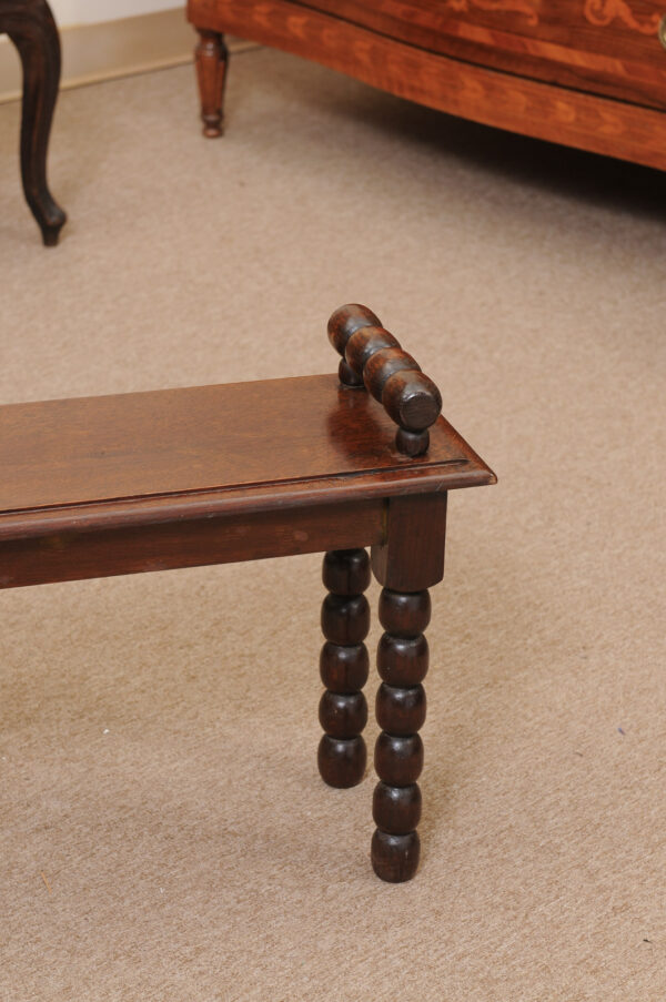 Late 19th Century English Oak Bobbin Turned Hall Bench - Image 13